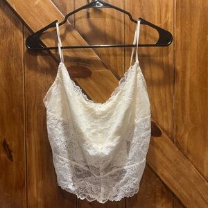Free People Cream Lace Chemise